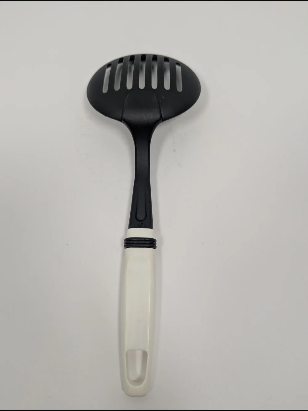 Vintage Slotted Skimmer Spoon Black Nylon Cream Handle Kitchen Tool 11
